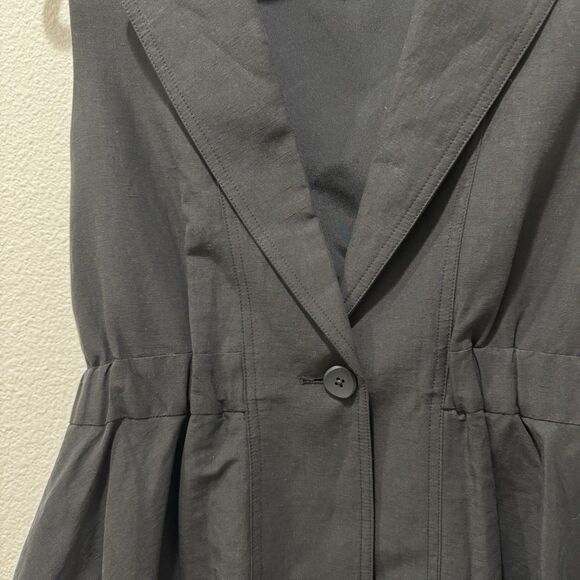 Ulla Johnson Beatriz Cotton Linen Silk Blend Vest Blazer Top Black Sz M - Picture 5 of 9